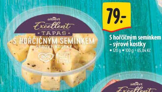 S hořčičným semínkem - sýrové kostky, 120 g