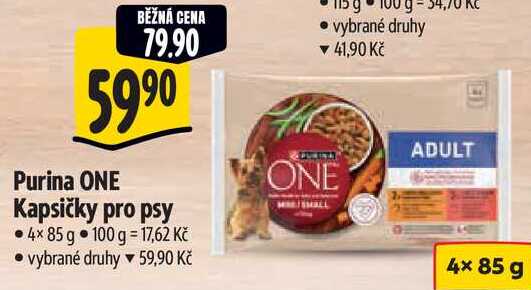 Purina ONE Kapsičky pro psy, 4x 85 g