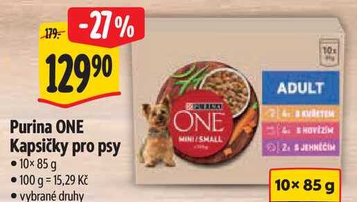 Purina ONE Kapsičky pro psy, 10x 85 g