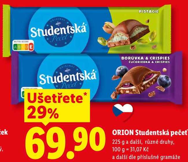 ORION Studentská pečeť, 225 g a další