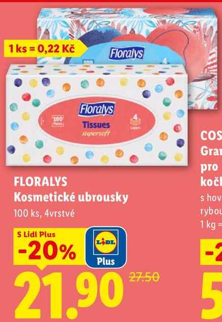 FLORALYS Kosmetické ubrousky, 100 ks