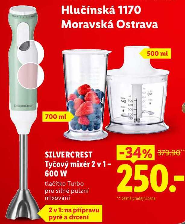SILVERCREST Tyčový mixér 2 v 1 - 600 W t 