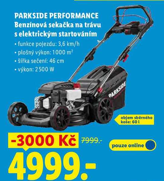 PARKSIDE PERFORMANCE Benzínová sekačka na trávu s elektrickým startováním