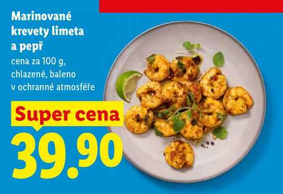 Marinované krevety limeta a pepř, cena za 100 g
