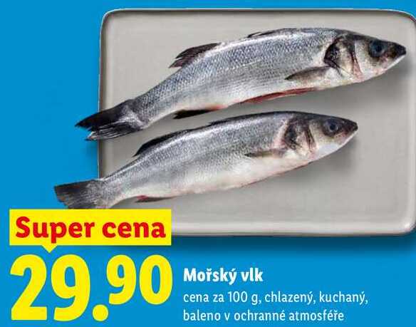 Mořský vlk, cena za 100 g