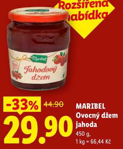 MARIBEL Ovocný džem jahoda, 450 g