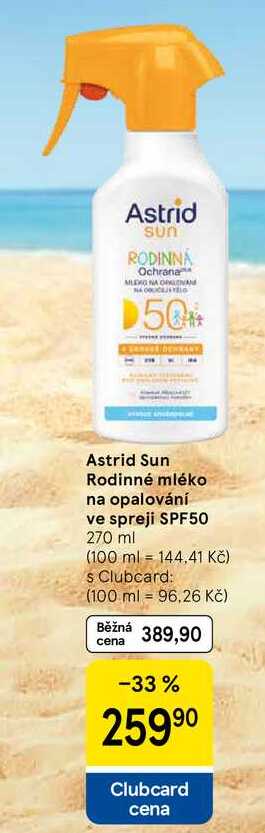Astrid Sun Rodinné mléko na opalování ve spreji SPF50, 270 ml  