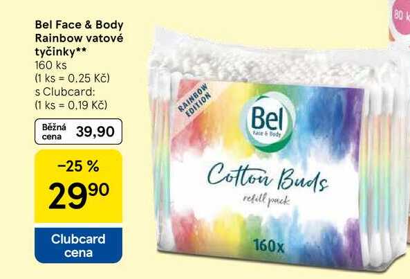 Bel Face & Body Rainbow vatové tyčinky, 160 ks