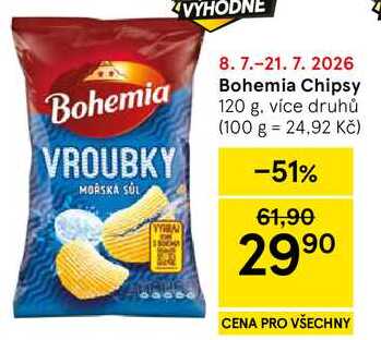 Bohemia Chipsy, 120 g 