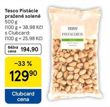 Tesco Pistácie pražené solené, 500 g