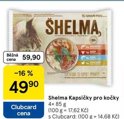 Shelma Kapsičky pro kočky, 4× 85 g