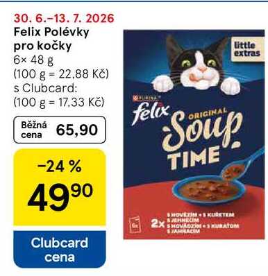 Felix Polévky pro kočky, 6x 48 g