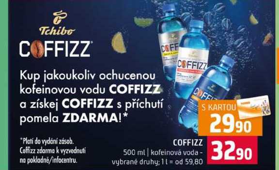 COFFIZZ 500 ml kofeinová voda vybrané druhy