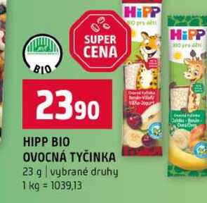 HIPP BIO OVOCNÁ TYČINKA 23 g vybrané druhy