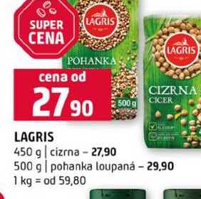 LAGRIS 450 g cizrna 500 g pohanka loupaná