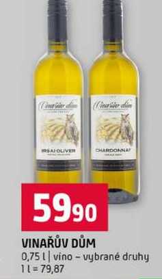 VINAŘŮV DŮM 0,75l vino vybrané druhy