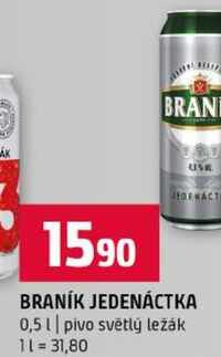 BRANÍK JEDENÁCTKA 0,5l pivo světlý ležák