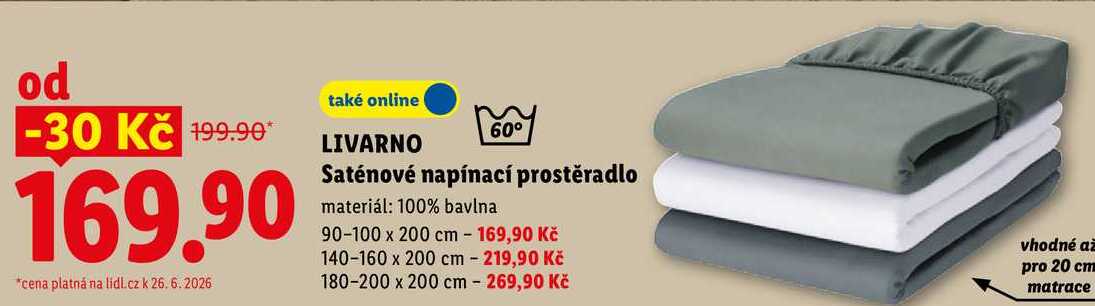 LIVARNO Saténové napínací prostěradlo 