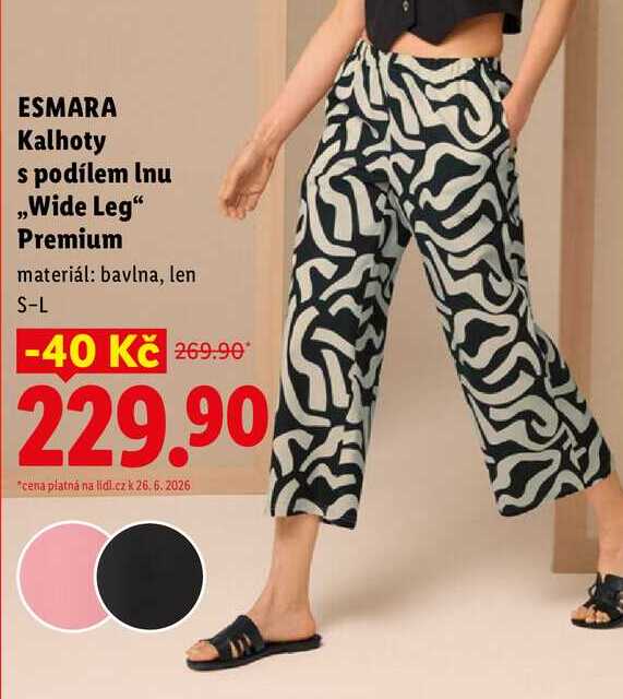ESMARA Kalhoty s podílem lnu ,,Wide Leg" Premium