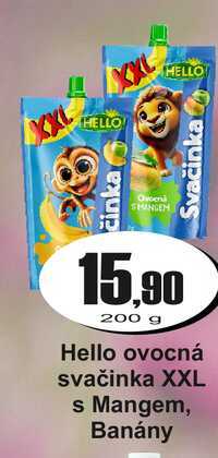 Hello ovocná svačinka XXL s Mangem, Banány 200 g