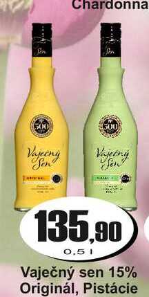 Vaječný sen 15% Originál, Pistácie 0,5 L