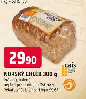 NORSKÝ CHLÉB 300 g krájený, balený