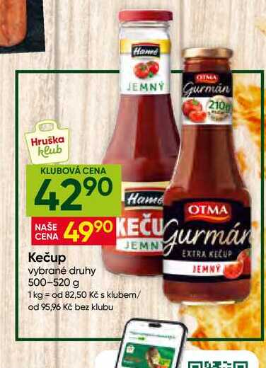 Otma Kečup Gurmán 520g, vybrané druhy