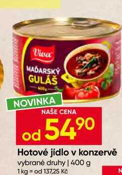 Viva Hotové jídlo v konzervě vybrané druhy 400 g 