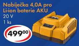 Nabíječka 4,0A pro Li-ion baterie AKU