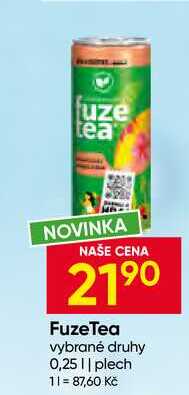 FuzeTea vybrané druhy 0,25l plech 