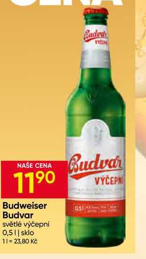 Budweiser Budvar Světlé výčepní pivo 0,5l