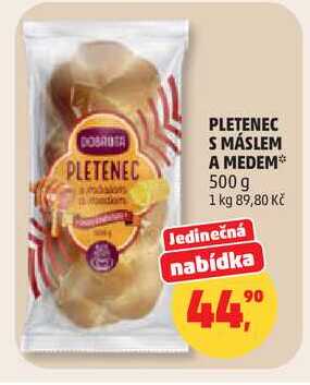 PLETENEC S MÁSLEM A MEDEM 500 g