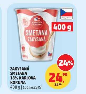 KARLOVA KORUNA ZAKYSANÁ SMETANA 18% 400 g