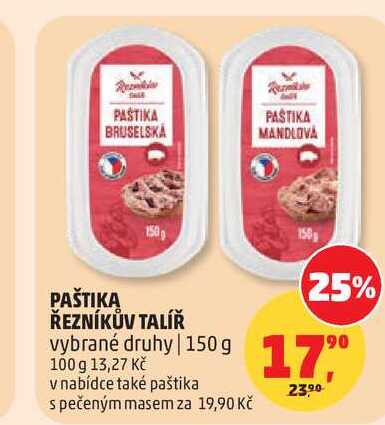 PAŠTIKA ŘEZNÍKŮV TALÍŘ vybrané druhy 150g 