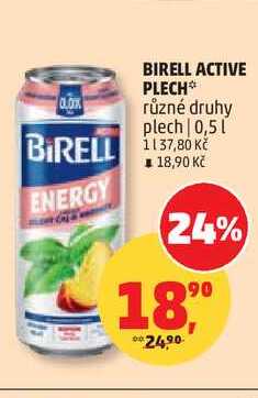 BIRELL ACTIVE PLECH, různé druhy 0,5l