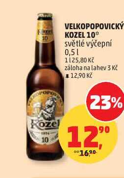 Velkopopovický Kozel 10°, Světlé pivo výčepní 0,5l