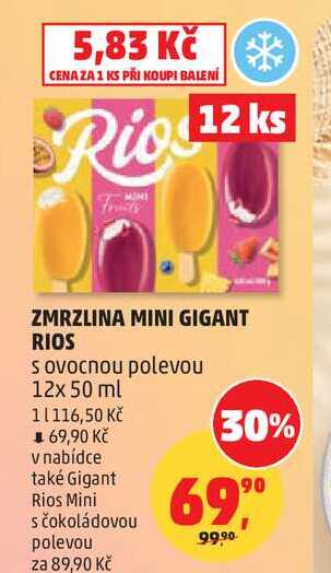 Rios Mini Gigant s čokoládovou polevou 12 x 50ml