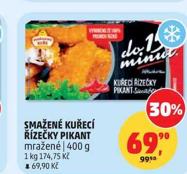 SMAŽENÉ KUŘECÍ ŘÍZEČKY PIKANT mražené 400 g