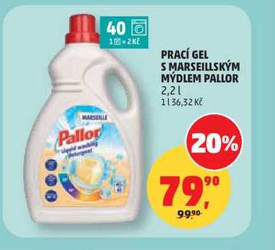 Pallor PRACÍ GEL S MARSEILLSKÝM MÝDLEM 2,2l