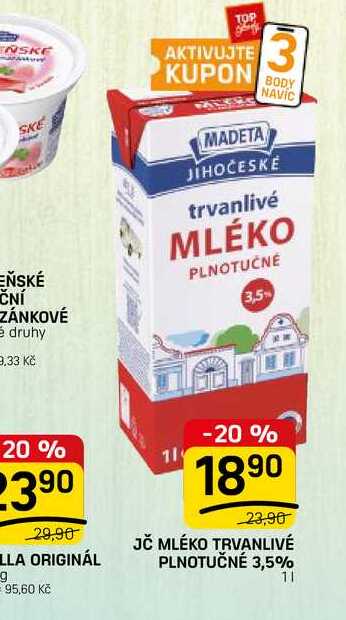 JČ MLÉKO TRVANLIVÉ PLNOTUČNÉ 3,5% 1l