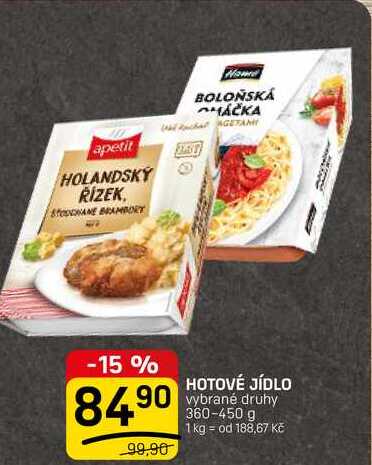 HOTOVÉ JÍDLO 360-450 g