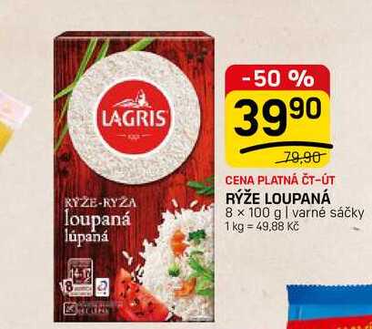 RÝŽE LOUPANÁ 8 × 100 g | varné sáčky