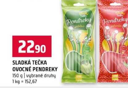 SLADKÁ TEČKA OVOCNÉ PENDREKY 150 g vybrané druhy