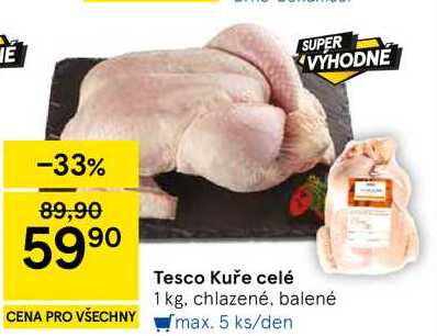 Tesco Kuře celé, 1 kg, chlazené
