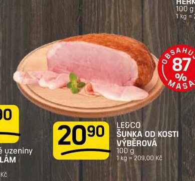 ŠUNKA OD KOSTI VÝBĚROVÁ 100 g