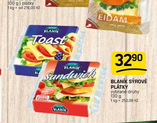 BLANÍK SÝROVÉ PLÁTKY vybrané druhy 130 g