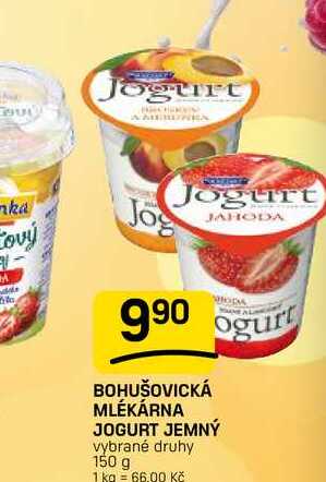 BOHUŠOVICKÁ MLÉKÁRNA JOGURT JEMNÝ vybrané druhy 150 g