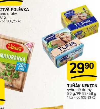 TUŇÁK NEKTON vybrané druhy 80 g/PP 52-56 g 