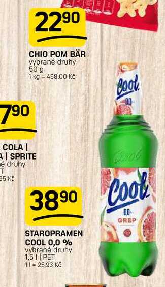 STAROPRAMEN COOL 0,0 % vybrané druhy 1,5l| PET