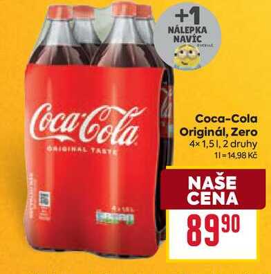 Coca-Cola Originál, Zero 4× 1,5l